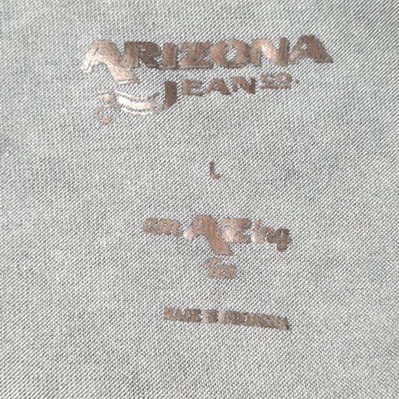 Arizona Jeans Top Super Soft 3/4 Sleeve Lace Grey Lightweight Tunic Stretch Sz L - Picture 2 of 9